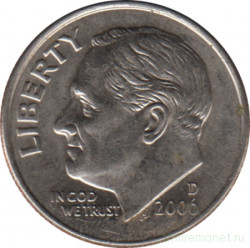 Монета. США. 10 центов 2006 год. Монетный двор D. 