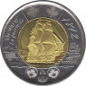 Монета. Канада. 2 доллара 2012 года. Война 1812 года. Фрегат "Шеннон". ав.
