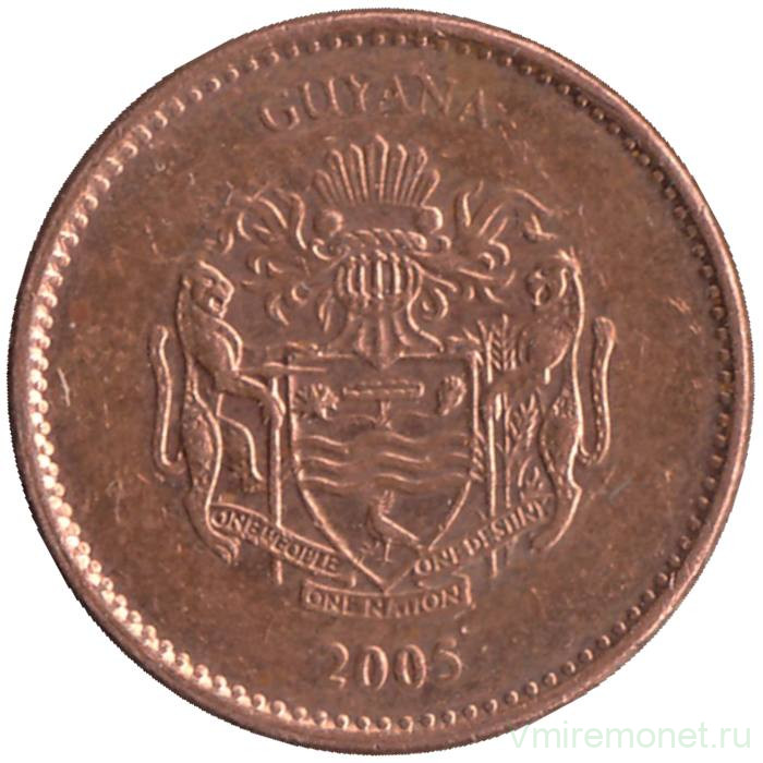 Монета. Гайана. 1 доллар 2005 год. 