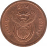 Монета. Южно-Африканская республика (ЮАР). 5 центов 2004 год. ав.