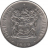 Монета. Южно-Африканская республика (ЮАР). 50 центов 1990 год. Старый тип. ав.