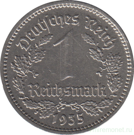 Монета. Германия. Третий Рейх. 1 рейхсмарка 1935 год. Монетный двор - Берлин (А).