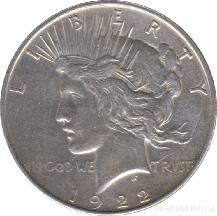 Монета. США. 1 доллар 1922 год. Монетный двор D.