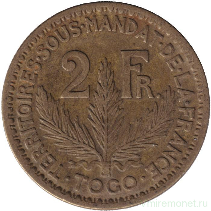 Монета. Того. 2 франка 1925 год.