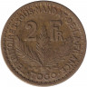 Монета. Того. 2 франка 1925 год.