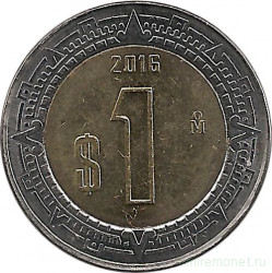 Монета. Мексика. 1 песо 2016 год.