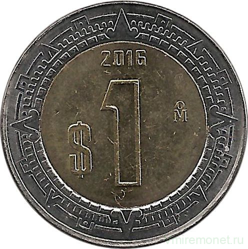 Монета. Мексика. 1 песо 2016 год.
