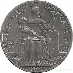 Монета. Новая Каледония. 5 франков 2003 год.