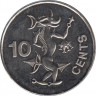 Монета. Соломоновы острова. 10 центов 2005 год. ав.