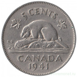 Монета. Канада. 5 центов 1941 год. 