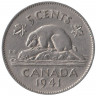 Монета. Канада. 5 центов 1941 год. 