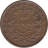 Монета. Британская Индия. Ост-Индская компания (1834 - 1858). 1/12 анны 1835 год. Медальная ориентация. рев.