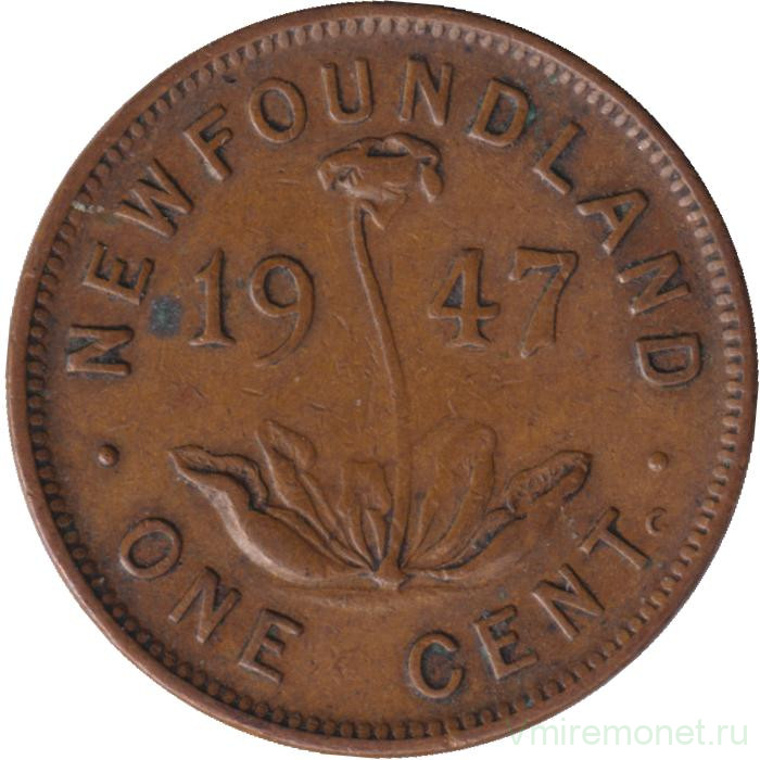 Монета. Канада. Ньюфаундленд. 1 цент 1947 год.