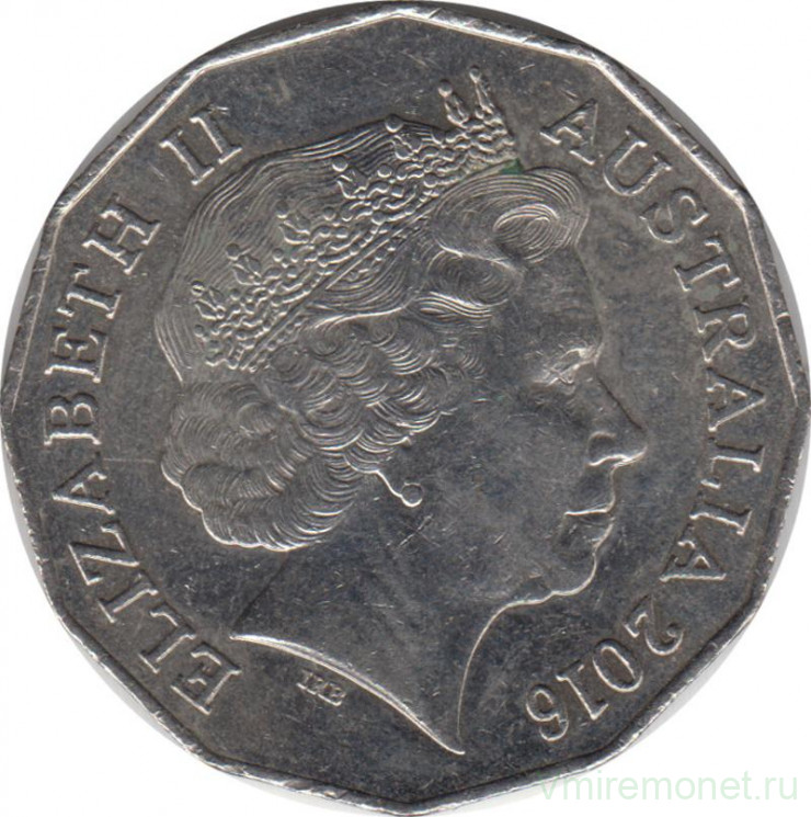 Монета. Австралия. 50 центов 2016 год.