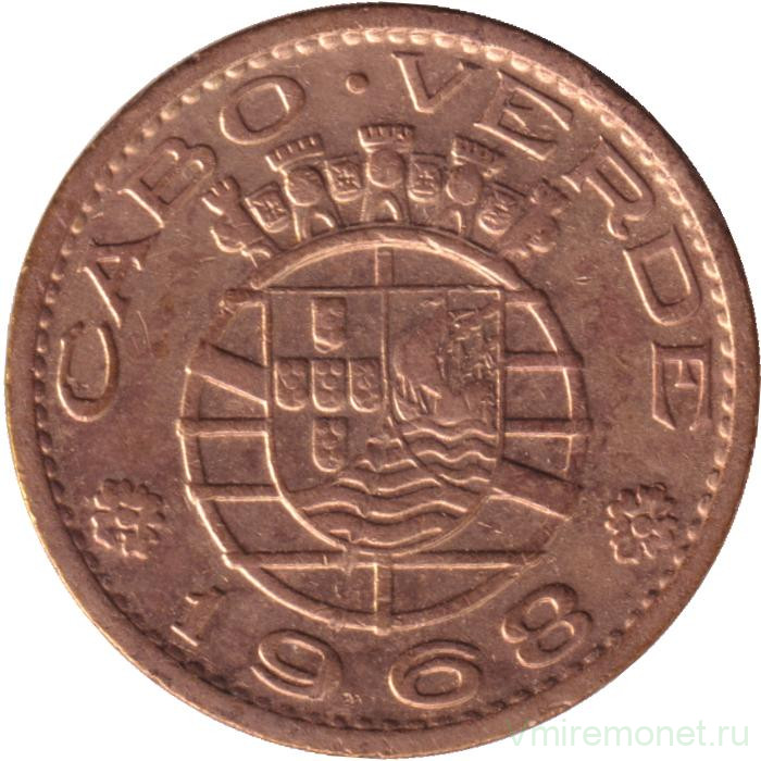 Монета. Кабо-Верде. 50 сентаво 1968 год.