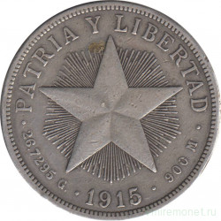Монета. Куба. 1 песо 1915 год.