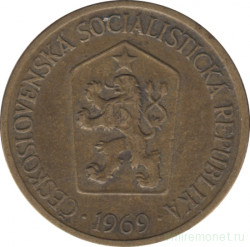 Монета. Чехословакия. 1 крона 1969 год.