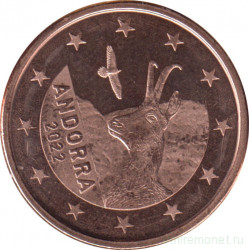 Монета. Андорра. 5 центов 2022 год.