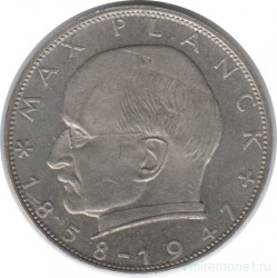 Монета. ФРГ. 2 марки 1970 год. Макс Планк. Монетный двор - Гамбург (J).