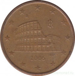 Монета. Италия. 5 центов 2006 год.