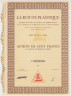 Акция. Франция. Париж. Акционерное общество "LA ROUTE PLASTIQUE". Акция на предъявителя в 100 франков 1964 год. ав.