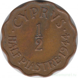 Монета. Кипр. 1/2 пиастра 1944 год.