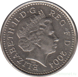 Монета. Великобритания. 5 пенсов 2004 год.