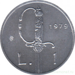 Монета. Сан-Марино. 1 лира 1979 год. Шпага.