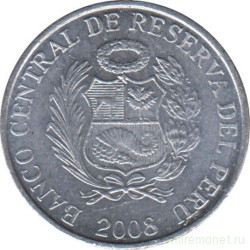 Монета. Перу. 1 сентимо 2008 год.