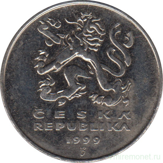 Монета. Чехия. 5 крон 1999 год.