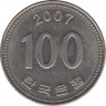 Монета. Южная Корея. 100 вон 2007 год. ав.