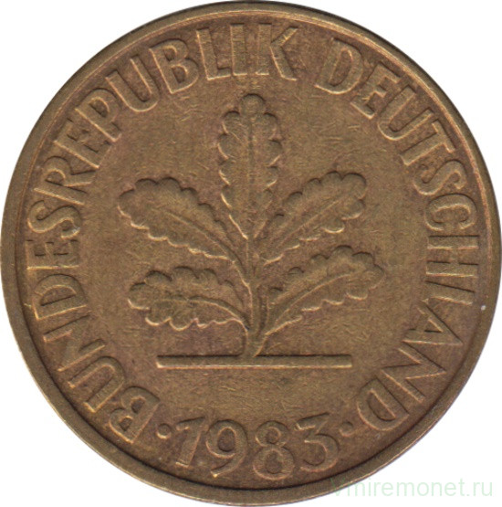 Монета. ФРГ. 10 пфеннигов 1983 год. Монетный двор - Мюнхен (D).