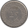Монета. Суринам. 25 центов 1988 год. ав.
