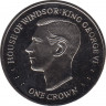 Монета. Фолклендские острова. 1 крона 2017 год. 100 лет Виндзорской династии. Георг VI. ав.