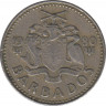 Монета. Барбадос. 25 центов 1980 год. ав.