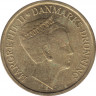  Монета. Дания. 20 крон 2010 год. 70 лет королеве Маргарете II. рев.