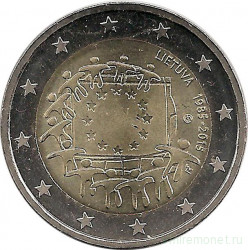 Монета. Литва. 2 евро 2015 год. Флагу Европы 30 лет.