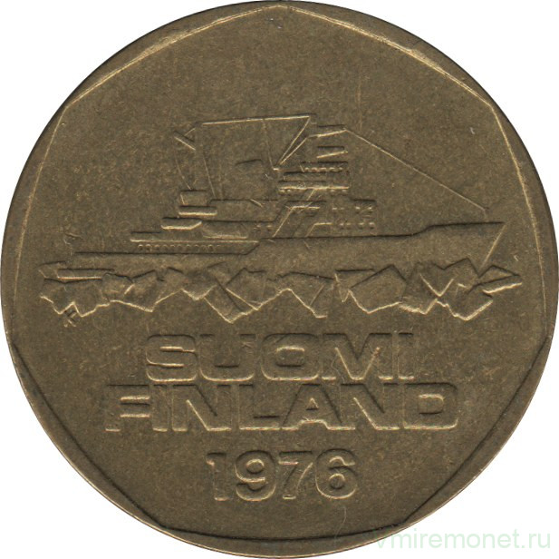 Монета. Финляндия. 5 марок 1976 год. Ледокол Варма.
