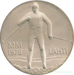 Монета. Финляндия. 25 марок 1978 год. Зимние игры Лахти-78. Ag