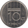 Монета. Нидерланды. 10 центов 1996 год. ав.