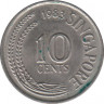 Монета. Сингапур. 10 центов 1983 год. ав.