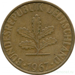 Монета. ФРГ. 10 пфеннигов 1967 год. Монетный двор - Штутгарт (F).