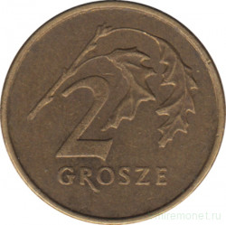 Монета. Польша. 2 гроша 1990 год.