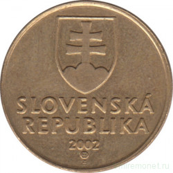 Монета. Словакия. 1 крона 2002 год.