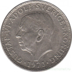 Монета. Швеция. 5 крон 1973 год.