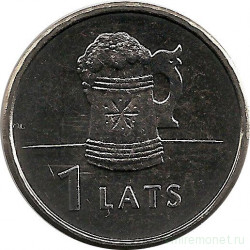 Монета. Латвия. 1 лат 2011 год. Пивная кружка.