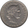  Монета. Швейцария. 10 раппенов 1961 год. ав.