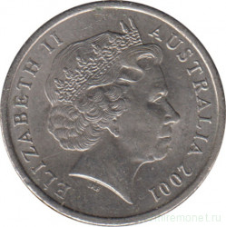 Монета. Австралия. 5 центов 2001 год.