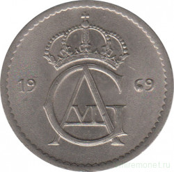 Монета. Швеция. 50 эре 1969 год.