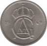 Аверс. Монета. Швеция. 50 эре 1969 год.